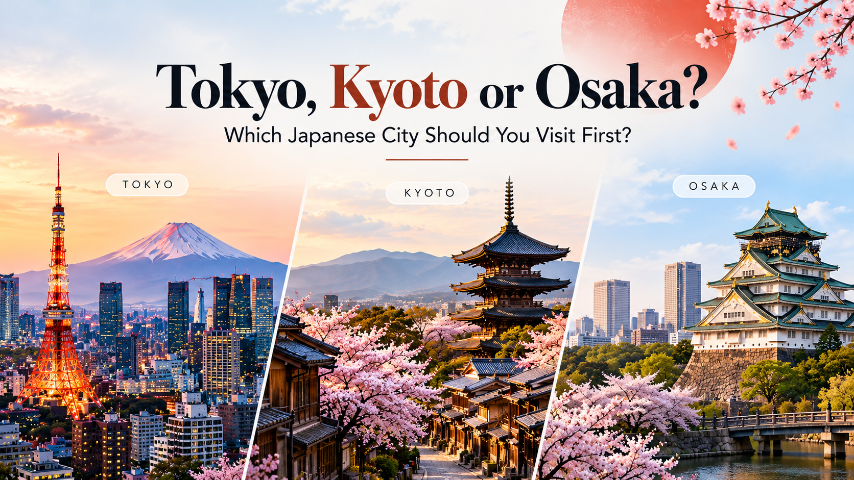 Tokyo Kyoto Osaka Japan travel comparison blog cover